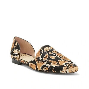 New Vince Camuto Kordie 3 Flat Calf cow Hair fur dye Animal print slip on shoe